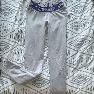 Light gray w/ purple waistband Gymshark leggings